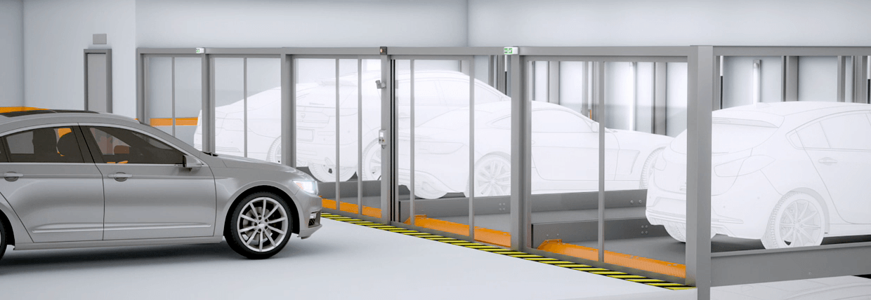 KLAUS Multiparking Produkte halbautomatisches Parksystem Fahrzeuge Header